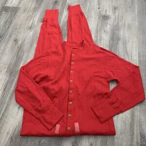 Duofold Union Suit Mens Small Red Thermal Long Johns Underwear One Piece 2-Layer